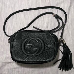 Gucci Soho Disco Small Bag Black Pebbled Leather Crossbody Bag